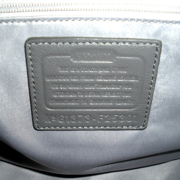 Coach Suede Leather Large Handbag Gray/Grey - Picture 4 of 6